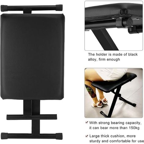 Tabouret de Repos Jambe Pliable, Hauteur Réglable 47 cm 50 cm 52 avec Coussin Épais, Support Repose-Jambe pour Tatouage, Manucure, Pédicure (1/2)