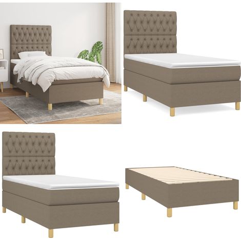 Boxspringbett mit Matratze Taupe 90x190 cm Stoff - Boxspringbett - Doppelbett - Bettenrahmen - Schlafsystem - Tapete - Home & Living (1/5)