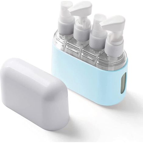 Accessoires de Voyage - Bouteilles de Voyage Approuvées Par la TSA - Ensemble de Voyage Avec Étiquettes, Contenants Anti-fuite Pour Articles de Toilette (Bleu clair) (1/4)