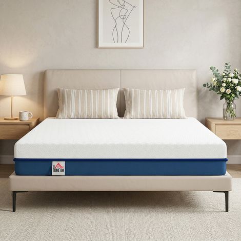 Matelas 140x190cm. matelas 2 personnes. mousse à mémoire de forme au thé vert. housse amovible lavable. fermeté moyenne
