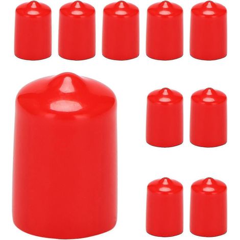 Filiyano-Compatible avec 10 embouts en caoutchouc pour tuyaux ronds en PVC de 16 mm de diamètre intérieur, protection de boulon rouge (1/5)