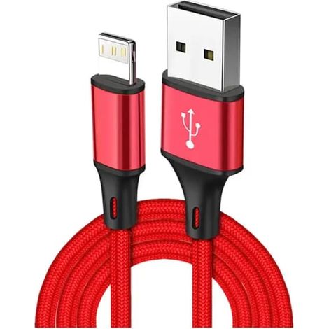Câble de chargement pour iPhone (3 m) – Rouge rouge (1/5)