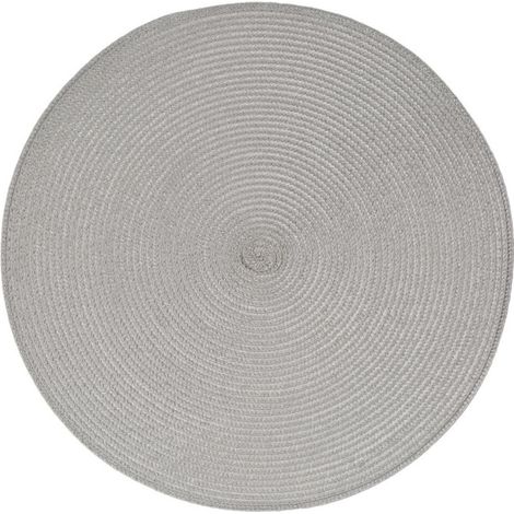 Set de Table Rond "Tressé" 38cm Gris Clair