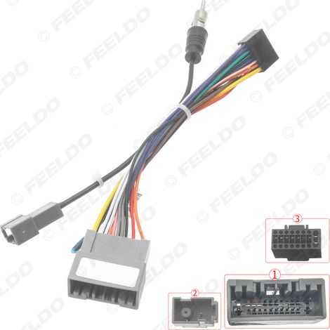 16-pin conversion cable compatible with Honda Fit/Envix/Li Nian/City (2021-2023) for powering the large screen Android navigation system. (1/5)