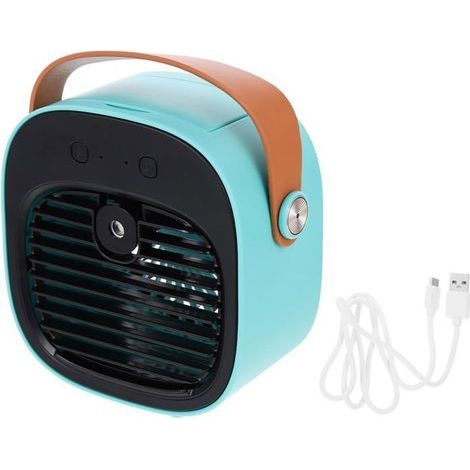Ventilateur de bureau compact USB silencieux. rechargeable par USB. bleu (1/5)