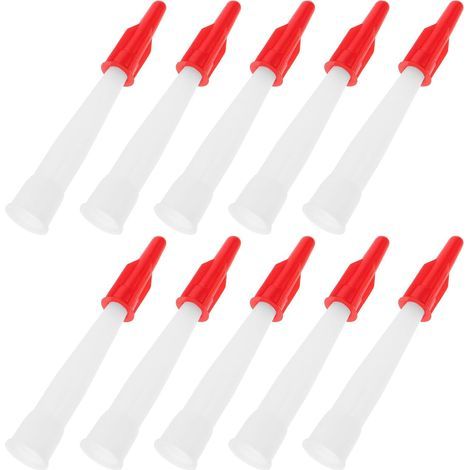 CCYKXA 10 Heavy-Duty Plastic and Silicone Caulking Tips with Red Caps, Finishing Tool for Sealant, Replaceable Nozzle Kit for Even Application, Professional Use