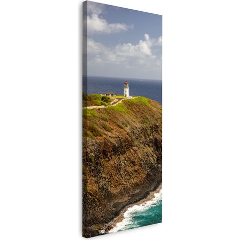Leinwanddruck Natur Klippe mit Leuchtturm 40x120 cm Meer Ozean