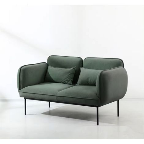 Divano 2 Posti Imbottito Elodie 150 cm in Tessuto Verde: Comfort e Stile Moderno (1/2)