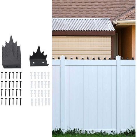 Piques de sécurité pour clôture en fer, 12 pièces avec double couche anti-ruine et kit d'installation complet pour maison (1/4)