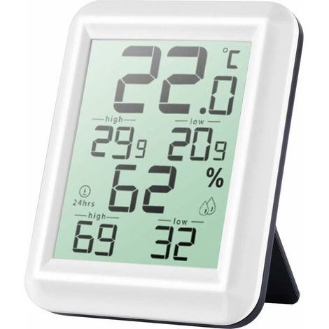 Mini Thermometre Interieur, Hygrometre Interieur de Haute Précision, ℃/℉Commutable, pour Détecter Hygrometré et la température, Indication du Niveau de Confort (1/5)