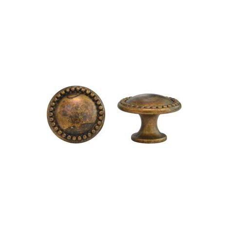 POMOLI PER MOBILI MOD.24222 IN ZAMA OTTONE ANTICATO- - ø mm.25 - 10 pezzi METALSTYLE