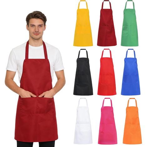 Lot de 10 Tabliers de Cuisine, Travail Tabliers, Art Tabliers, Poterie Tablier Imperméable Artistes Peinture Tablier pour Femmes Hommes pour Maison Restaurant Artisanat Jardin BBQ (1/5)
