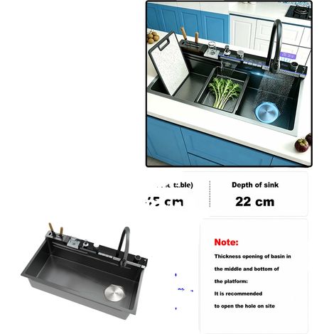 Fregadero de cocina, acero inoxidable, un solo seno, 8848CM-derecha-KH (1/2)