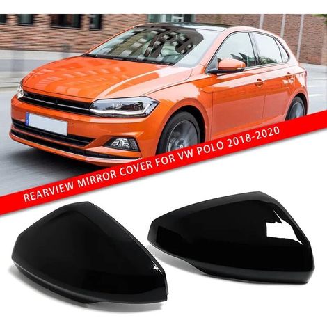 Teile/satz Glanz Schwarz Auto Seite Rückspiegel Abdeckung Kappen Für Volkswagen Für VW Polo Mk6 AW GTI 2018 2019 2020 praktische (1/5)