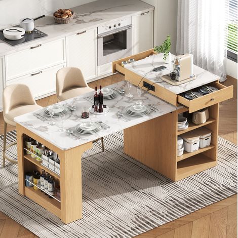 Esstisch ausziehbar mit Stauraum 80 cm Küchentisch OKMYHOME (1/5)