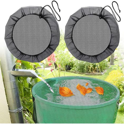 2 filets pour citernes, Ø 95 cm housse pour citerne avec cordon de serrage, filet de protection réglable, protection contre les feuilles mortes et les moustiques (1/5)