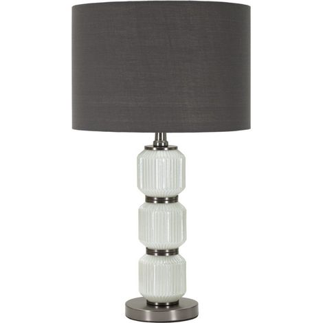 Lampe à Poser en Verre "Bright Three" 57cm Blanc & Gris