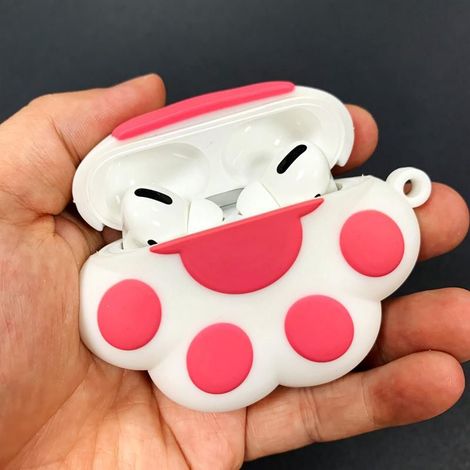 Silikon-Schutzhülle mit Katzenpfotenmotiv, Ladehülle kompatibel mit AirPods Pro, stoßfeste Hülle für Apple AirPods Pro, Set aus weichen und strapazierfähigen Schutzhüllen. (1/5)