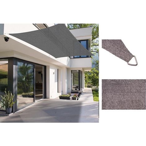 TrAdE Shop Traesio - Tenda Vela Ombreggiante Parasole Da Esterno Terrazze Giardino Patio Rettangolare 3x4 Mt - Grigio (1/5)
