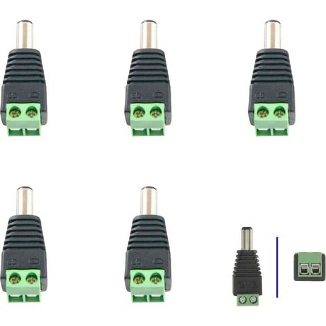CONNECTEUR D'ALIMENTATION MLE à VISSER POUR CAMéRAS LED 5 PCS.