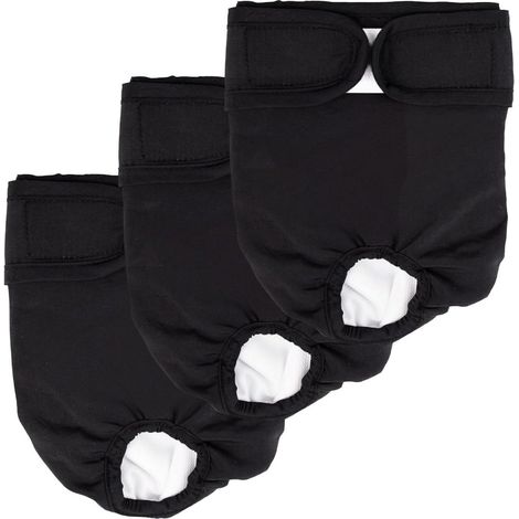 Couche Pour Chien - Lavable - Absorbante - Pour Femelle - Taille L - Lot De 3 (1/5)