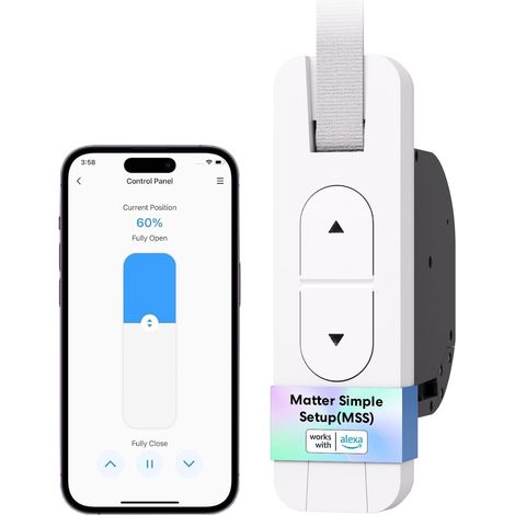 Meross Matter Avvolgitore Tapparella Elettrico da Incasso, Avvolgibile Elettrico fino 45 kg (circa 6 m²), per cinghia da 23 mm, Compatibile con Apple HomeKit, Alexa, Google Assistant e SmartThings (1/5)