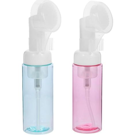 Lot De 2 Flacons Pompe Moussants avec Brosse Flacon Pompe Vide Moussant Rechargeable Et Portable pour Nettoyant Visage Et Savon Liquide 15.30 X 3.40 X 3.40 Cm (1/5)