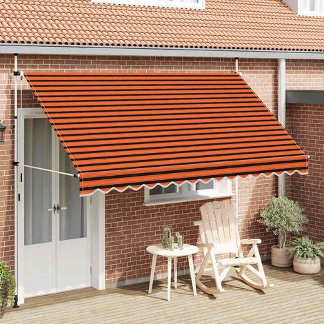 Store banne-Auvent manuel rétractable 350 cm Orange et marron (1/5)