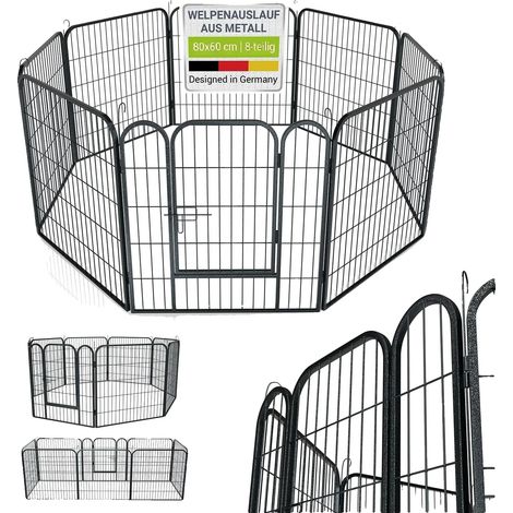 Recinto per animali, design modulare, doppio sistema di chiusura di sicurezza, nero (1/2)