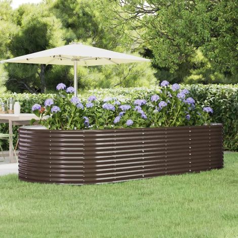 Jardinière Bac A Fleur  Marron 291x140x68 cm Acier enduit de poudre 76083