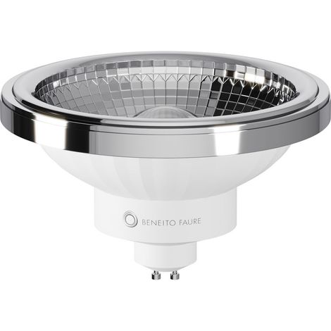 Ampoule Led Ar111 Gu10 15W 15° 2700K 1050Lm Blanc Chaud Chrome - Éclairage Professionnel Par Beneito & Faure, Idéale Pour Spots Et Projecteurs. (1/5)