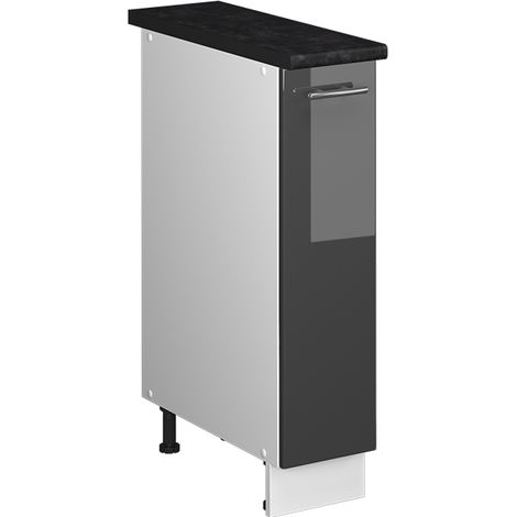Armadio cucina dispensa alto Fame-Line, Antracite lucido/Bianco, 20 cm, PL Antracite, Vicco
