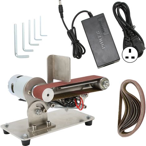 Mini ponceuse à bande électrique réglable 110‑240V AC, machine de polissage et meulage DIY, prise UK 775 (100W) (1/5)