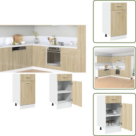 Schubunterschrank Sonoma-Eiche 40x46x81,5 cm Holzwerkstoff - Küchenunterschrank - Schubladen - Untertischschrank - Esszimmermöbel - Wohnzimmermöbel (1/5)