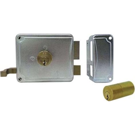 SERRATURA LEGNO APPLICARE P27 FACCHINETTI - ZINCATA C.TONDO FISSO M2+SCR SX E.MM 60 - 1 pezzo