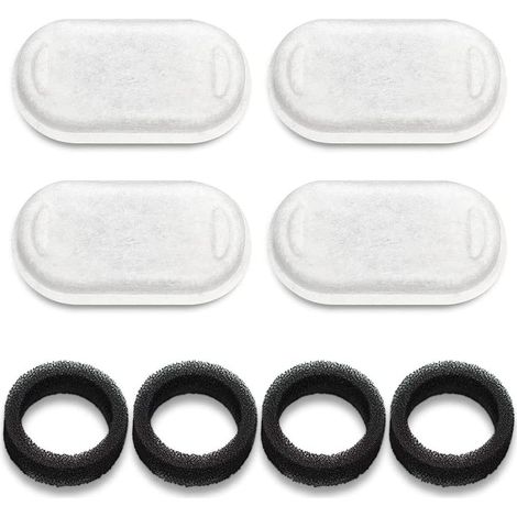 Ensemble de 8 filtres pour chats, remplaçables par un filtre pour chiens, adaptés aux toilettes pour animaux de 67 oz/2 litres, en acier inoxydable. (1/5)