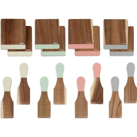 Livoo Set 8 spatole + 8 quadratini in legno - MEN427 (1/4)