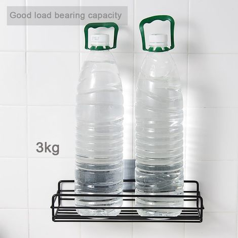 Étagère murale de rangement pour salle de bain en fer forgé avec ventouses, organisateur pour produits sanitaires (1/5)