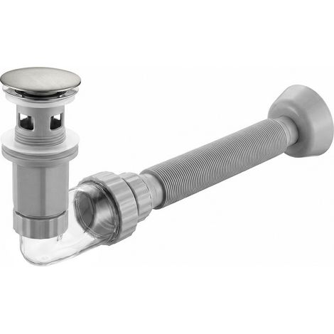 UNIVERSAL CLICK-CLACK WASHBASIN SIPHON REA FLOW BRUSH NICKIEL (1/5)