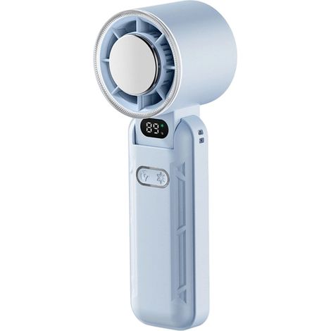 1 Ventilateur pliable, Support rétractable, Affichage numérique, Batterie 3000mAh, USB-C, Voyage Camping (1/5)