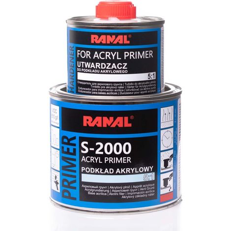 Imprimación Acrílica Gris S-2000 0,4l + Endurecedor 0,08L RANAL (1/2)