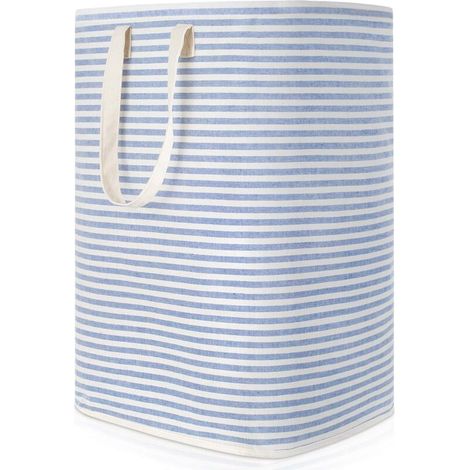 72L Foldable Waterproof Fabric Dirty Laundry Basket with Large Capacity, Blue