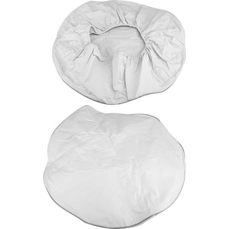 Housse de roue de secours universelle imperméable 28 pouces blanche pour remorque camping-car SUV camion accessoire (1/5)
