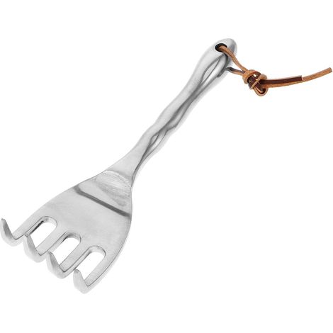 Petit Râteau à Main de Jardin en Alliage Magnésium Aluminium Léger et Résistant pour Jardinage Plantation Extérieur Couleur Argenté - (1/5)