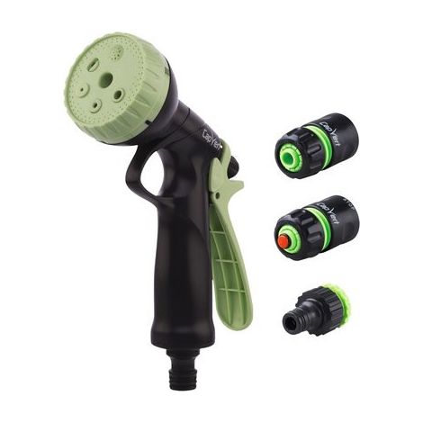 Kit Pistolet D'arrosage à Pomme Abs Et Raccord 15 6 Positions (1/2)