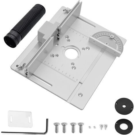 NALOOKAMIC Table Défonceuse Plaque Aluminium Set, Table Fraisage Insert Avec Support de Torsion Coudé, Défonceuse Plaque, Defonceuse A Bois Accessoire pour Fraisage Rainurage Finition