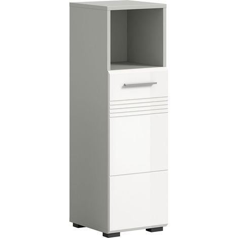 Copa Badschrank 1 Tür 1 Fach weiß Hochglanz.