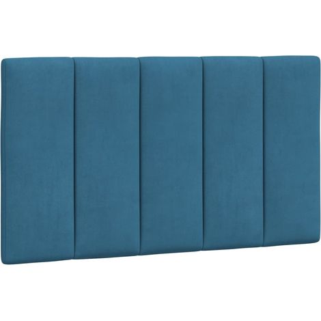 Coussin de tête de lit Hanko bleu 90 cm velours CFW43299 (1/5)