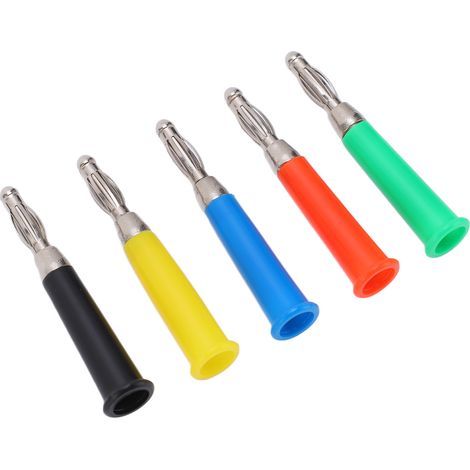 Packung mit 20 4-mm-Lötbananensteckern, Laternenform, 5 Farben, Zinklegierung und ABS, elektrischer Anschluss für 30 V AC – 60 V DC (1/5)