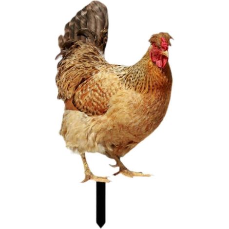 Piquet décoratif en forme de poule pour jardin, sculpture animale à poser sur une terrasse ou un patio, figurine décorative en acrylique représentant une poule pour clôture ou pelouse extérieure.-Styl